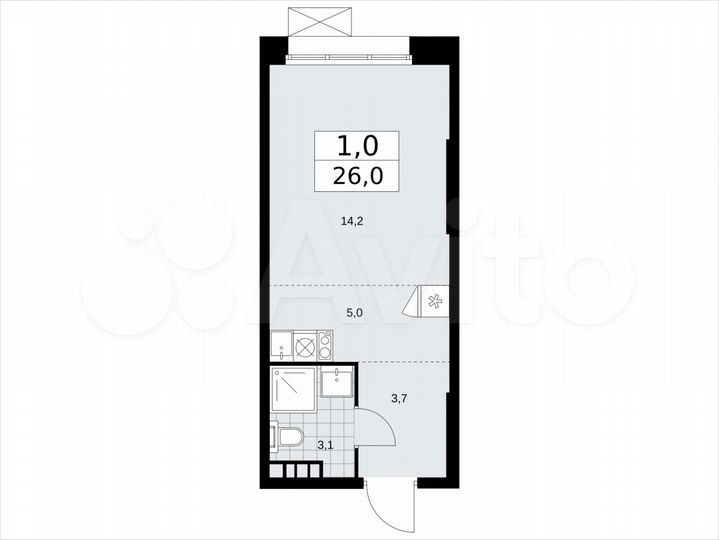 Квартира-студия, 26 м², 4/21 эт.
