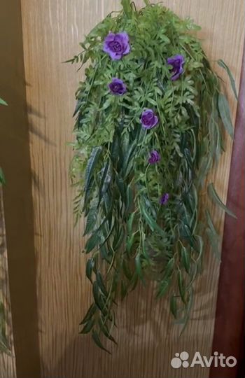 Ампельная зелень, искусственные растения, кашпо