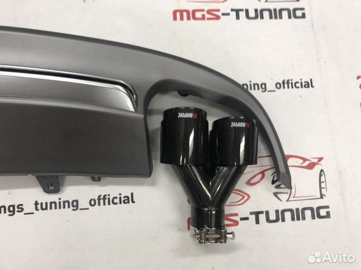 Диффузор Audi A7 в стиле S7 + Acrapovich Black