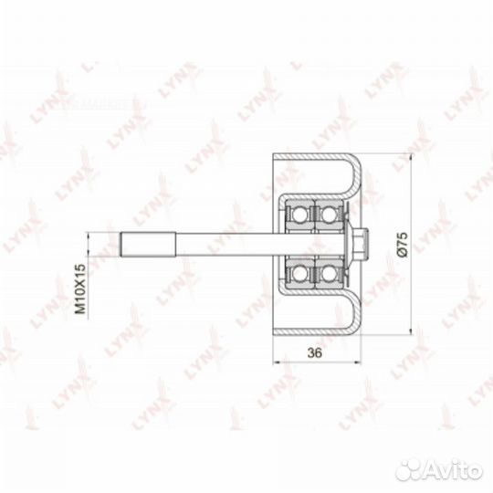 Lynxauto PB-7026 Ролик обводной приводного ремня