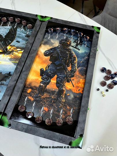 Нарды ручной работы со стеклом 