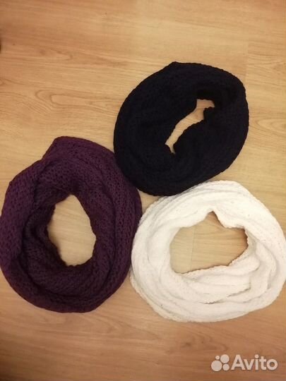 Шарф-снуд, комплект шапка и шарф