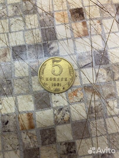 Монета СССР. 5 копеек 1961 года