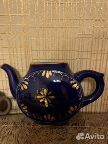 Бронь до 21.08 Заварочный чайник Гжель СССР