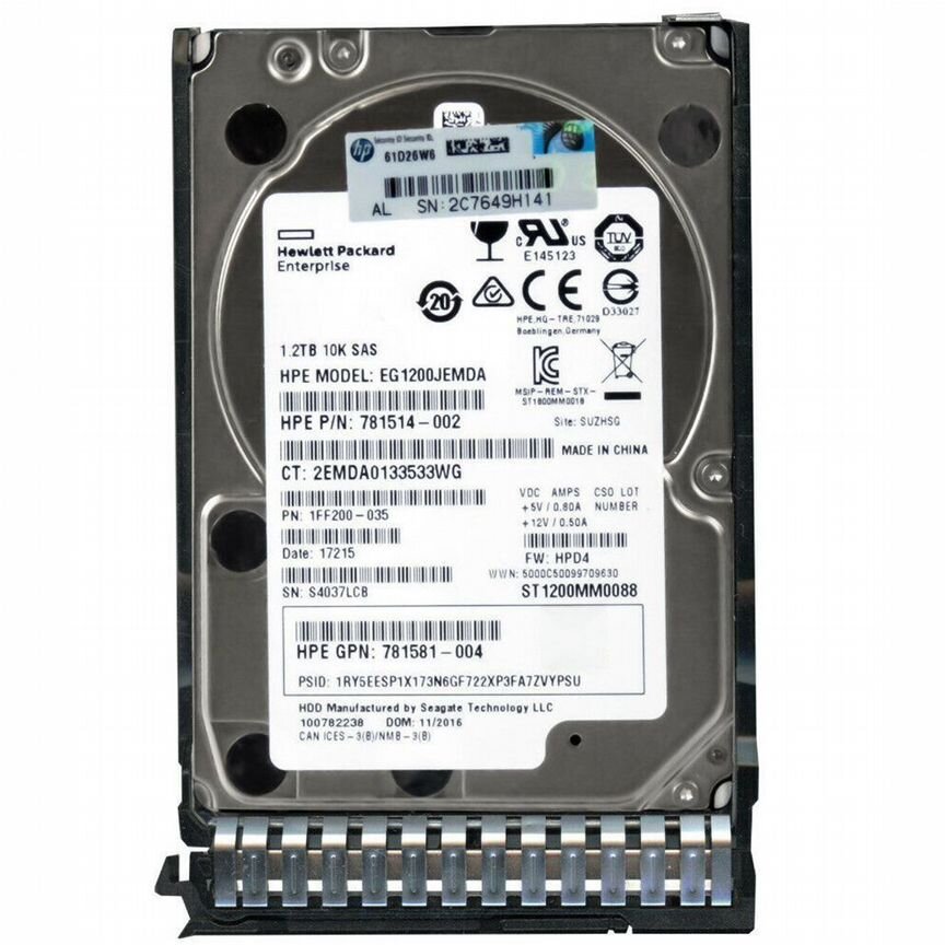 [781581-003] Жесткий Диск Hp Eg1200jemda 1,2tb Sas 2,5" Hdd 781581-003