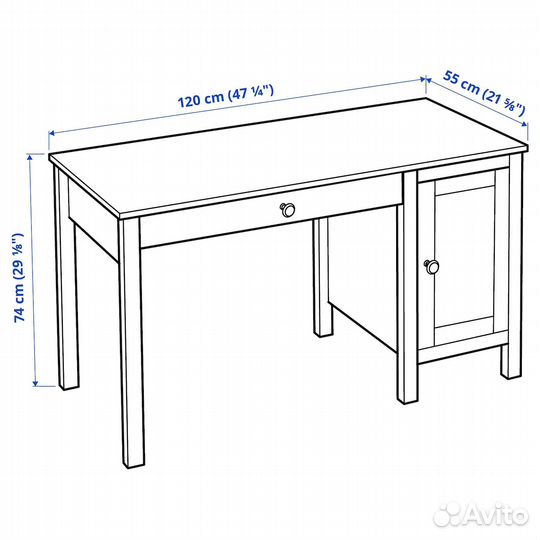 Hemnes Письменный стол 203.402.92 белая морилка 12