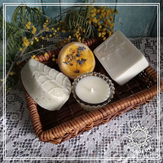 Мыло натуральное набор + массажная свеча в подарок