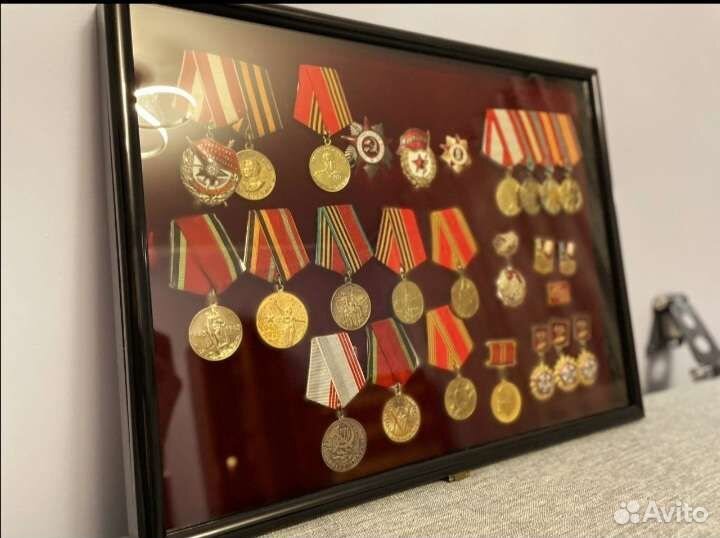 Рамка - витрина 30х40 для медалей, коллекций