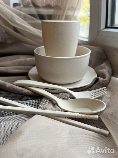 Набор посуды из бамбука 6 предметов