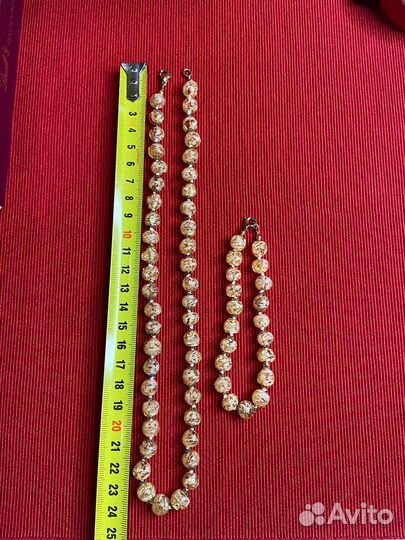 Муранское стекло колье и браслет комплект