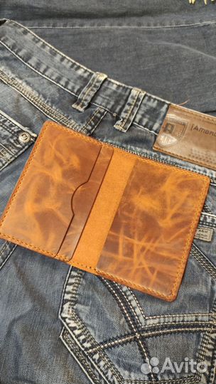 Обложка для документов натуральная кожа