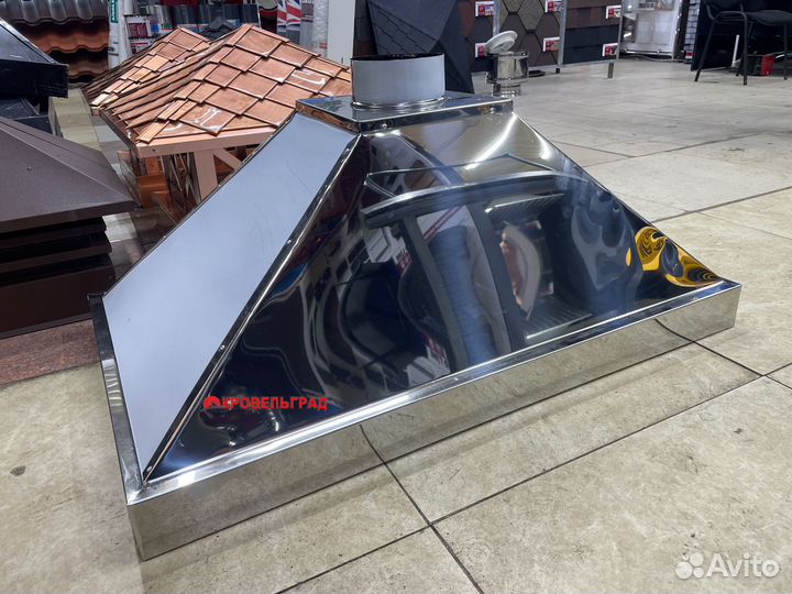 Зонт из нержавейки с жироуловителем 100*60mm цена