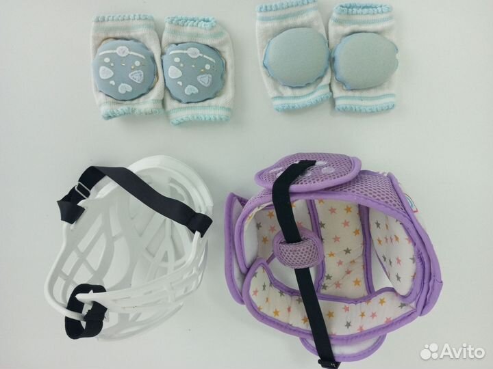 Детский шлем и наколенники для ползания