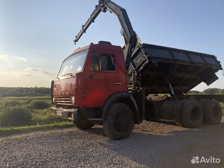 Камаз самосвал с кму + погрузчик JCB