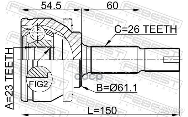 ШРУС 0110-ZZE150 0110-ZZE150 Febest