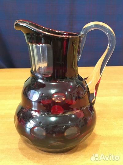Кувшин марганцевое стекло Горох 50 гг винтаж СССР