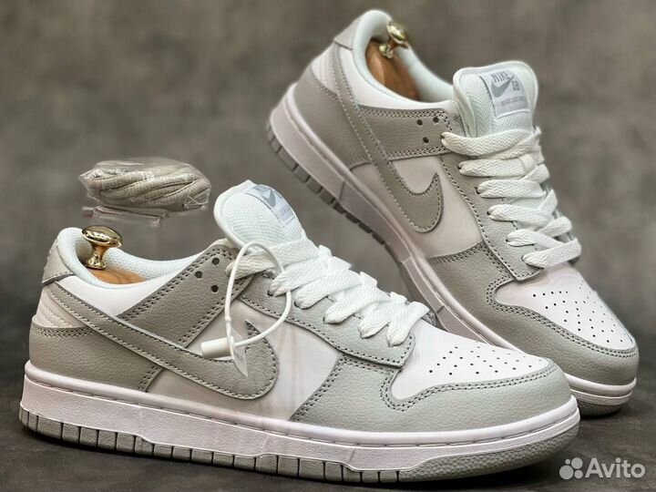 Nike SB Dunk air low 1 бело-серые разм. 44