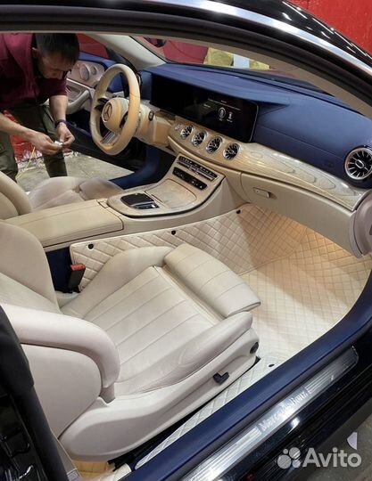 3D Коврики Infiniti Q50 2013 VIP бежевый шов беж
