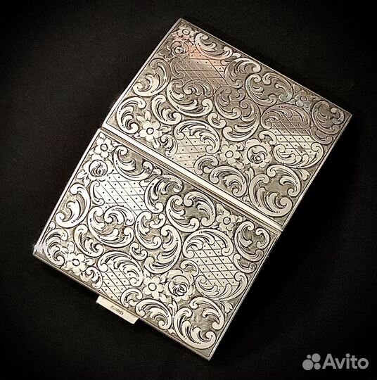 Портсигар старинный серебро Германия