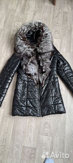 Кожаная куртка с натуральным мехом