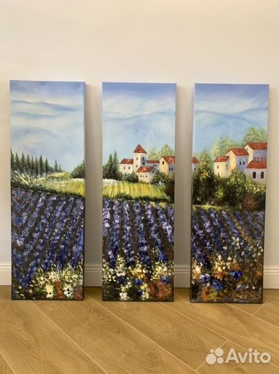 Картина маслом на холсте. Триптих