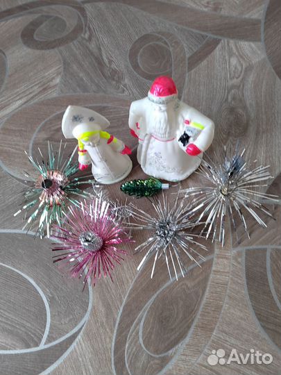 Дед мороз и снегурочка СССР пластик