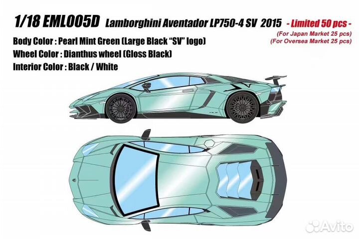 Предзаказ Lamborghini Aventador LP750-4SV 1:18