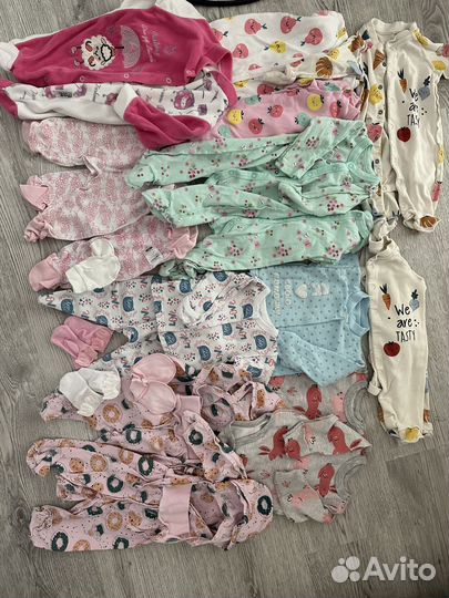 Одежда пакетом на девочку 50-56 (от 0 до 2 мес)