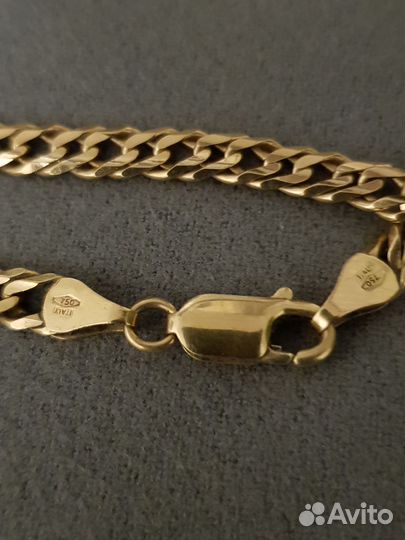 Цепь золотая мужская двойная панцирная