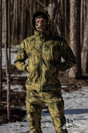 Тактический костюм Мох, мультикам, Олива Софтшел