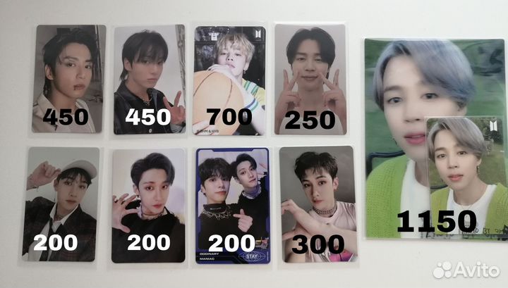 Официальные k-pop карточки bts stray kids