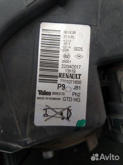 Фара передняя левая рено эспейс 4 биксенон