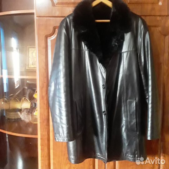 Кожаная дубленка мужская новая