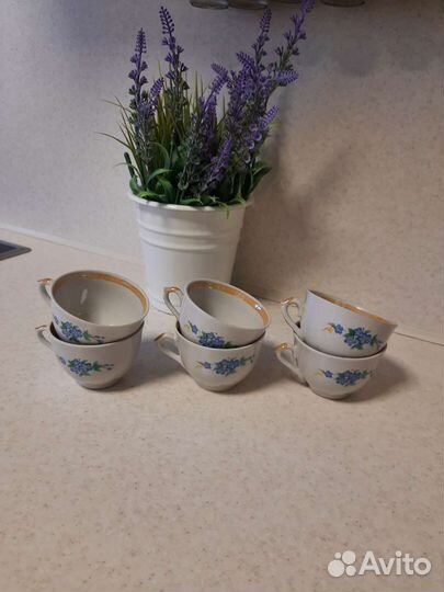 Кофейные чашки СССР незабудки
