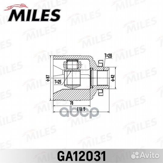 ШРУС KIA sorento 02-08 внутренний R miles GA12031