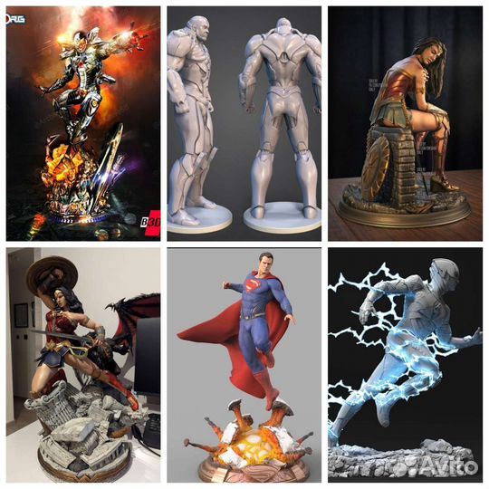 Много фигурок персонажей DC