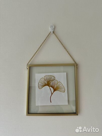 Стеклянная фоторамка на цепочке квадрат