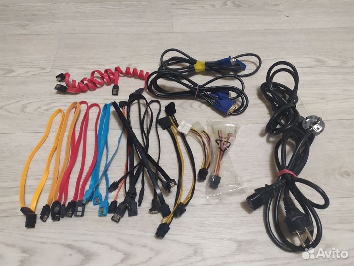 Провода SATA, molex - 6pin, vga, питания пк