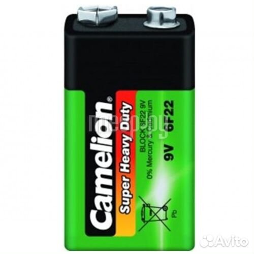 Крона Camelion 6F22 Green 6F22-BP1G / 6F22-1BL