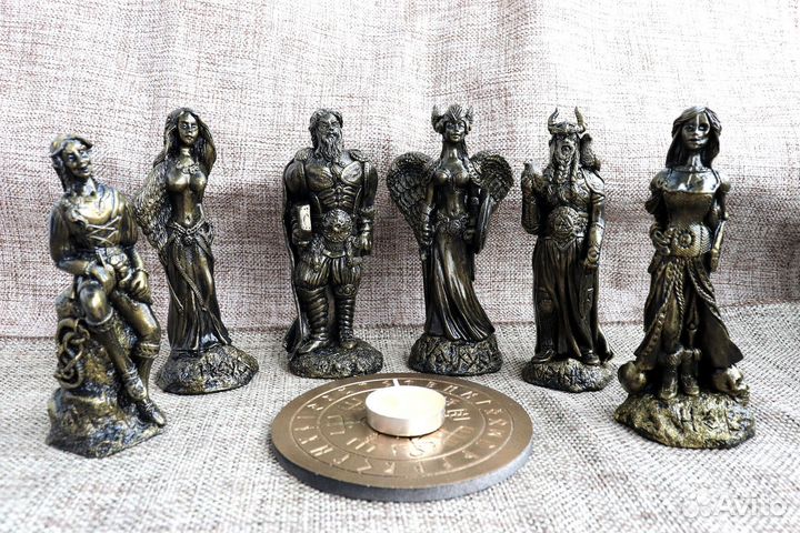 Скандинавские Боги 13см. Статуэтки.Один.Тор. Фрейя