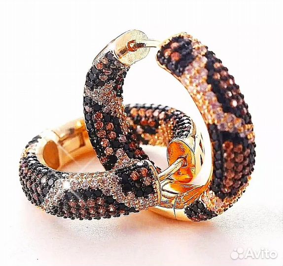 Шикарные Серьги с фианитом и цирконием