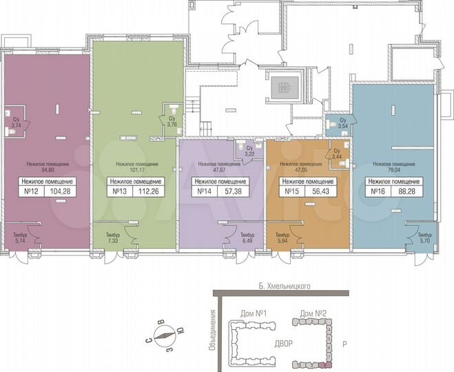 Продам офисное помещение, 56.43 м²
