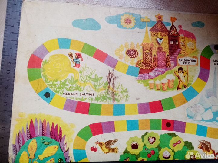 Настольная игра, ходилка. СССР. Литовский язык