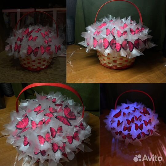 Букет из бабочек, корзины