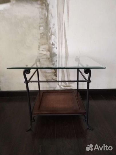 Столик (Ковка, Ротанг, Стекло)