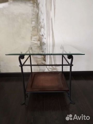 Столик (Ковка, Ротанг, Стекло)