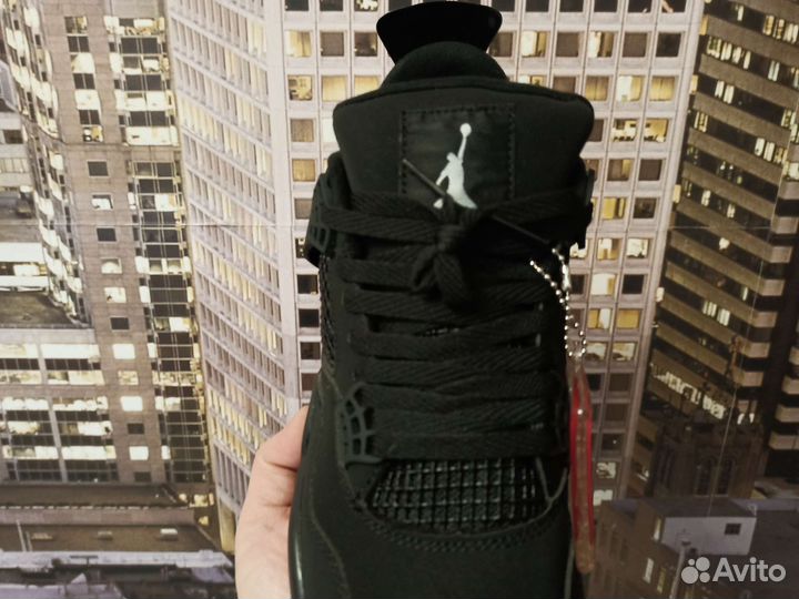 Кроссовки Nike air Jordan 4 чёрные 42 размер