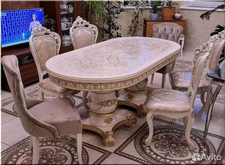 Стол обеденный овальный раздвижной