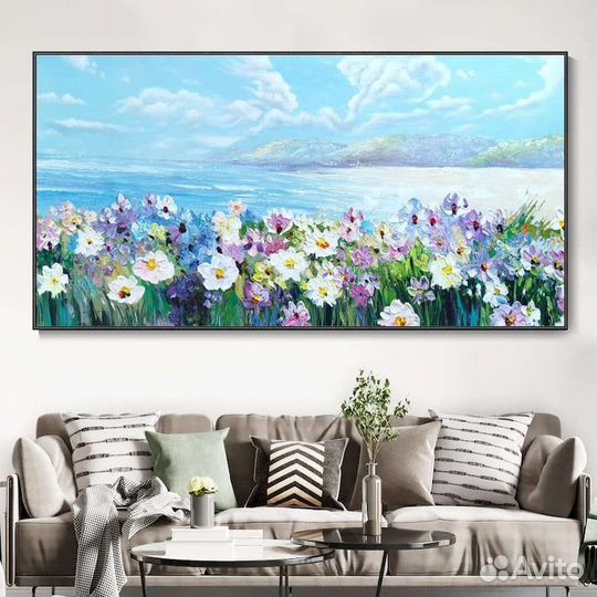 Стильная картина маслом полевые цветы