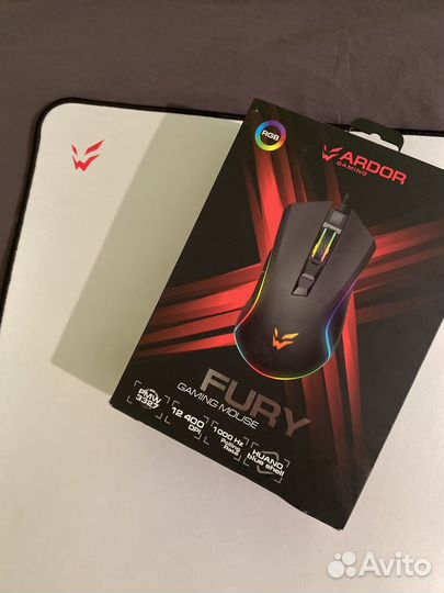 Игровая мышь ardor gaming fury + коврик белый XL